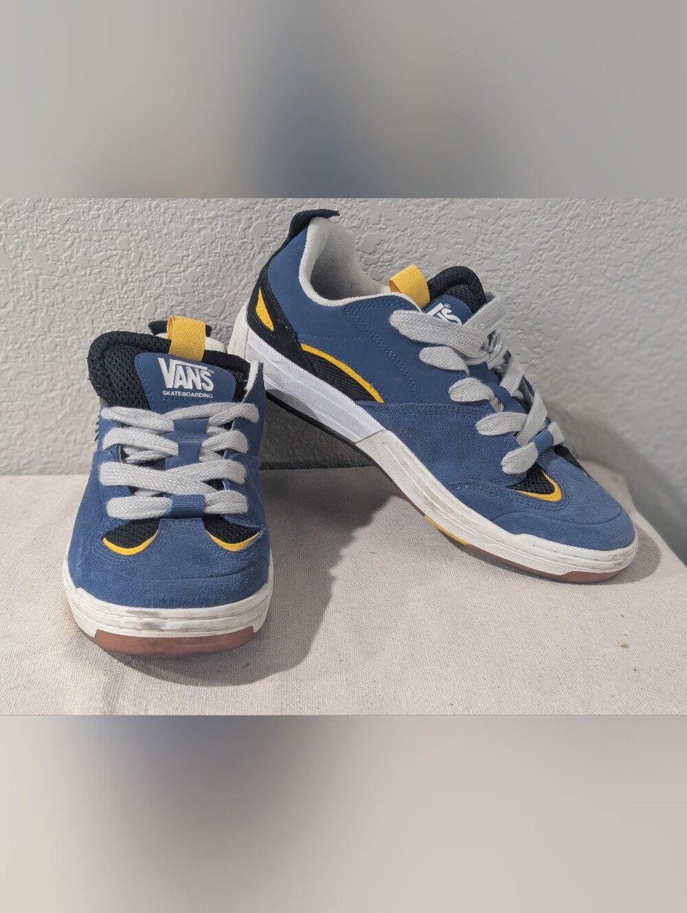 Vans Skate Mixxa Suede Mesh Shoes Blue Yellow Mens 11.5 California Y2K Inspired